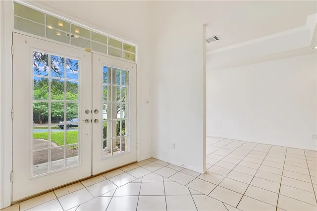 a view of an entryway with a glass door