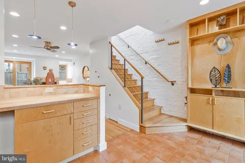 a view of a hallway with entryway