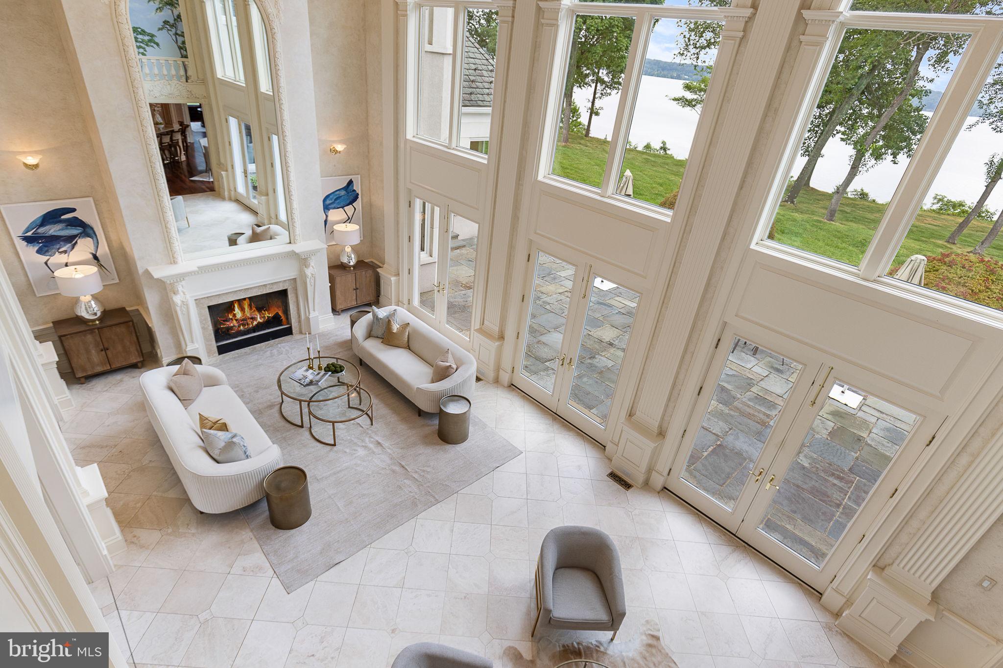 11195 Gunston Road Lorton, VA 22079 - Photo 54 of 118 Soaring great room with unobstructed river vistas