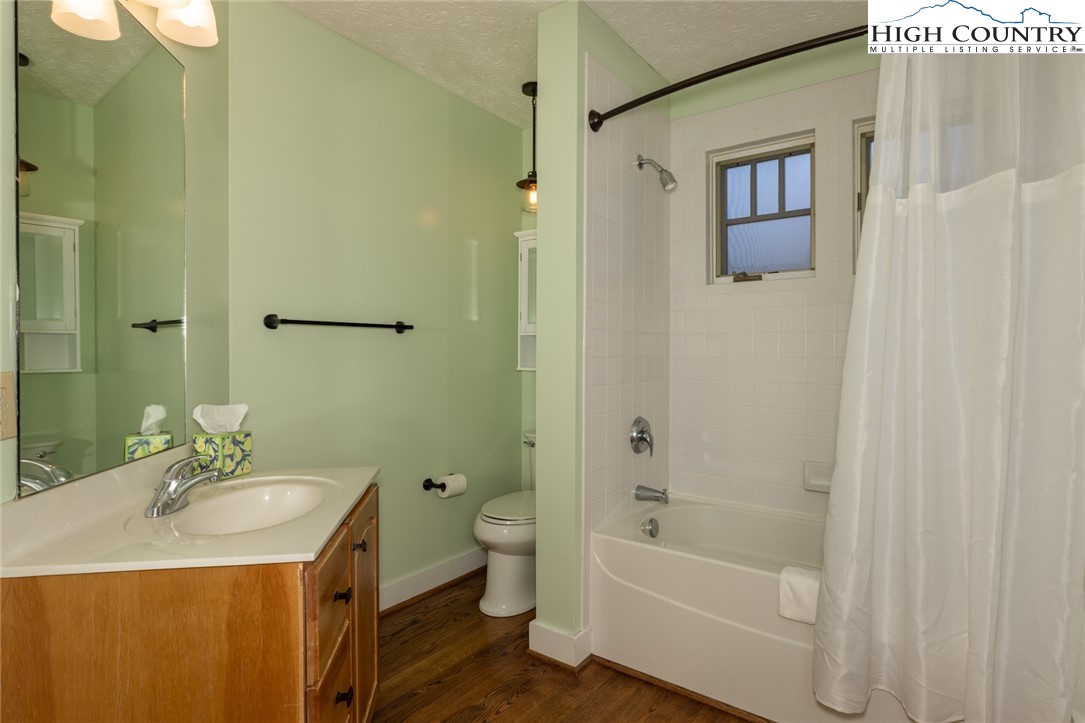 446 Peaceful Haven Drive, Unit 811 Boone, NC 28607 - Photo 16 of 19 a bathroom with a sink a toilet and shower