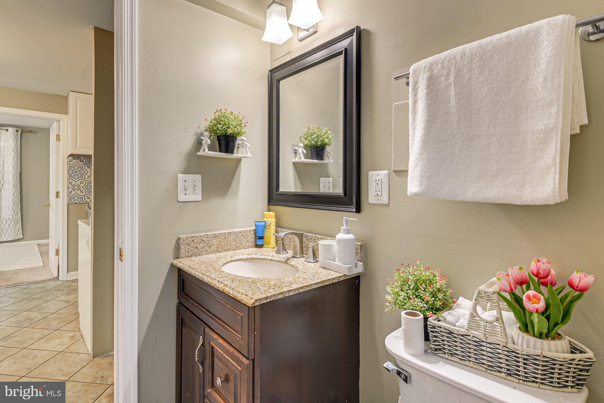 5929 Camberly Avenue Springfield, VA 22150 - Photo 16 of 24 a bathroom with a sink mirror and vanity