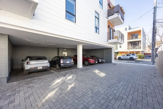 a car parked in front of a building