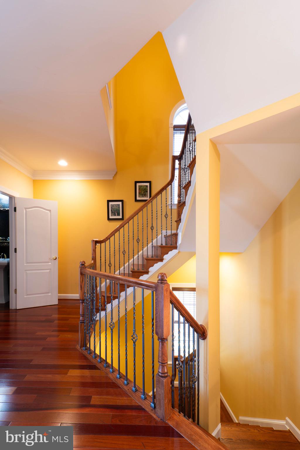 11453 Galliec Street, Unit 40 Fairfax, VA 22030 - Photo 14 of 45 a view of staircase with wooden floor and a potted plant