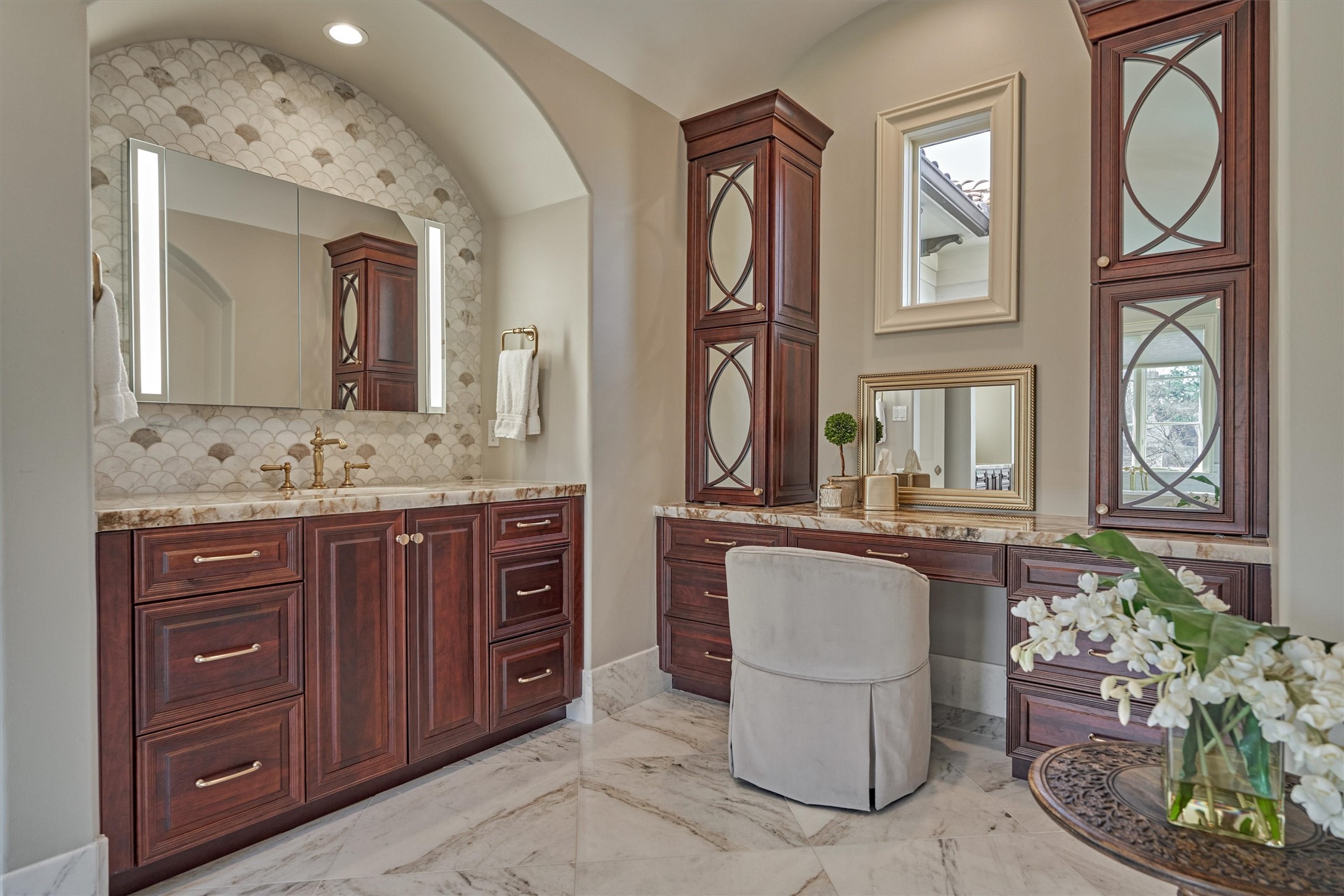 3 Dorset Square Spring, TX 77381 - Photo 22 of 50 Seated vanity and mirrored recessed lit cabinets.
