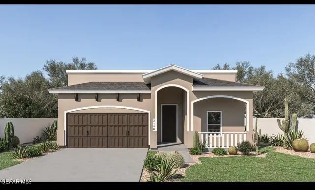 a front view of a house with a porch