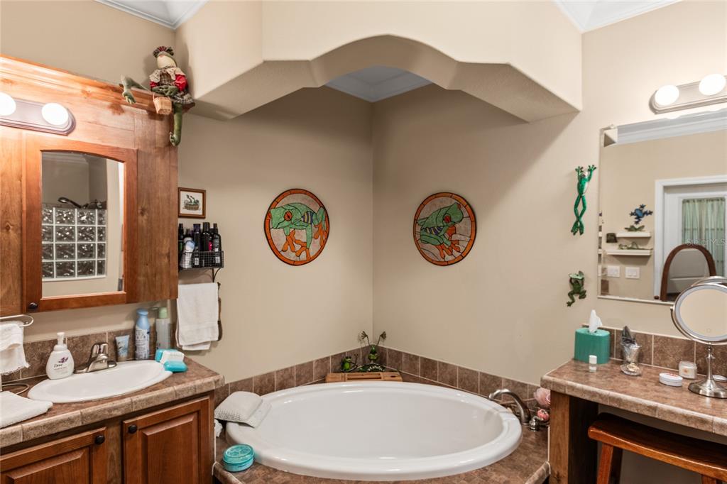 5711 Caribbean Circle Keystone Heights, FL 32656 - Photo 42 of 61 a bathroom with a sink vanity and a mirror