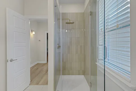 a bathroom with a shower