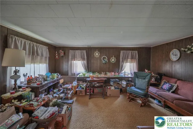 a living room filled with furniture