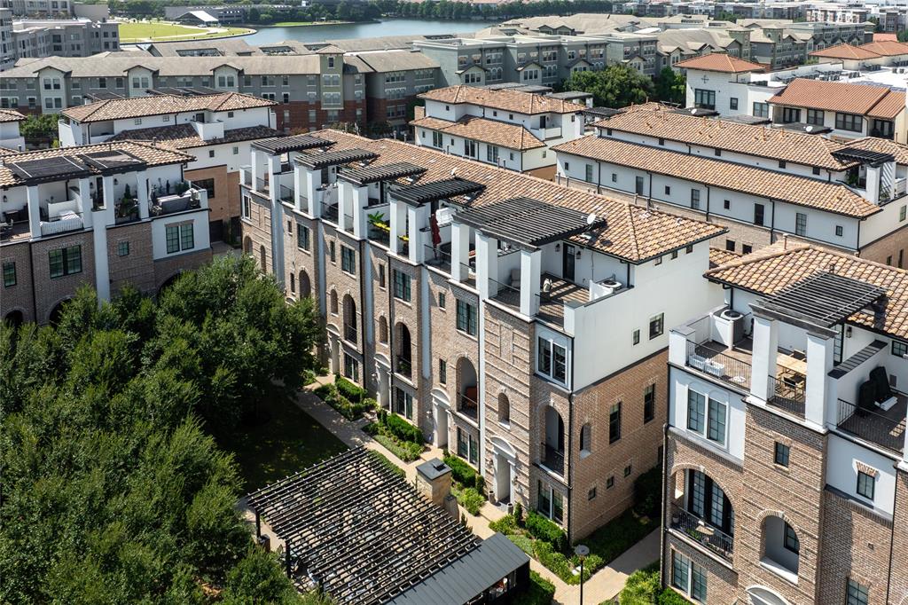an aerial view of a residential apartment building