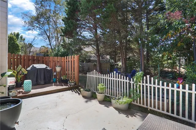 a view of a bench in the roof deck