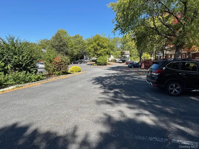 a view of a yard with a tree