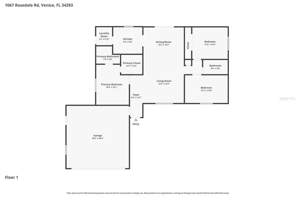 $299,000 | 1067 Rosedale Road, Venice, FL 34293