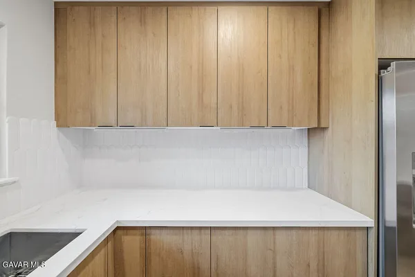 a view of wooden cabinets