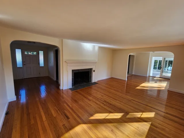 a view of livingroom with furniture and fireplace