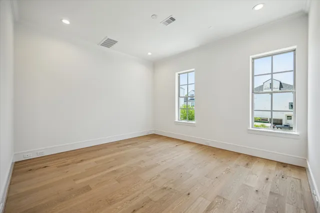 an empty room with windows