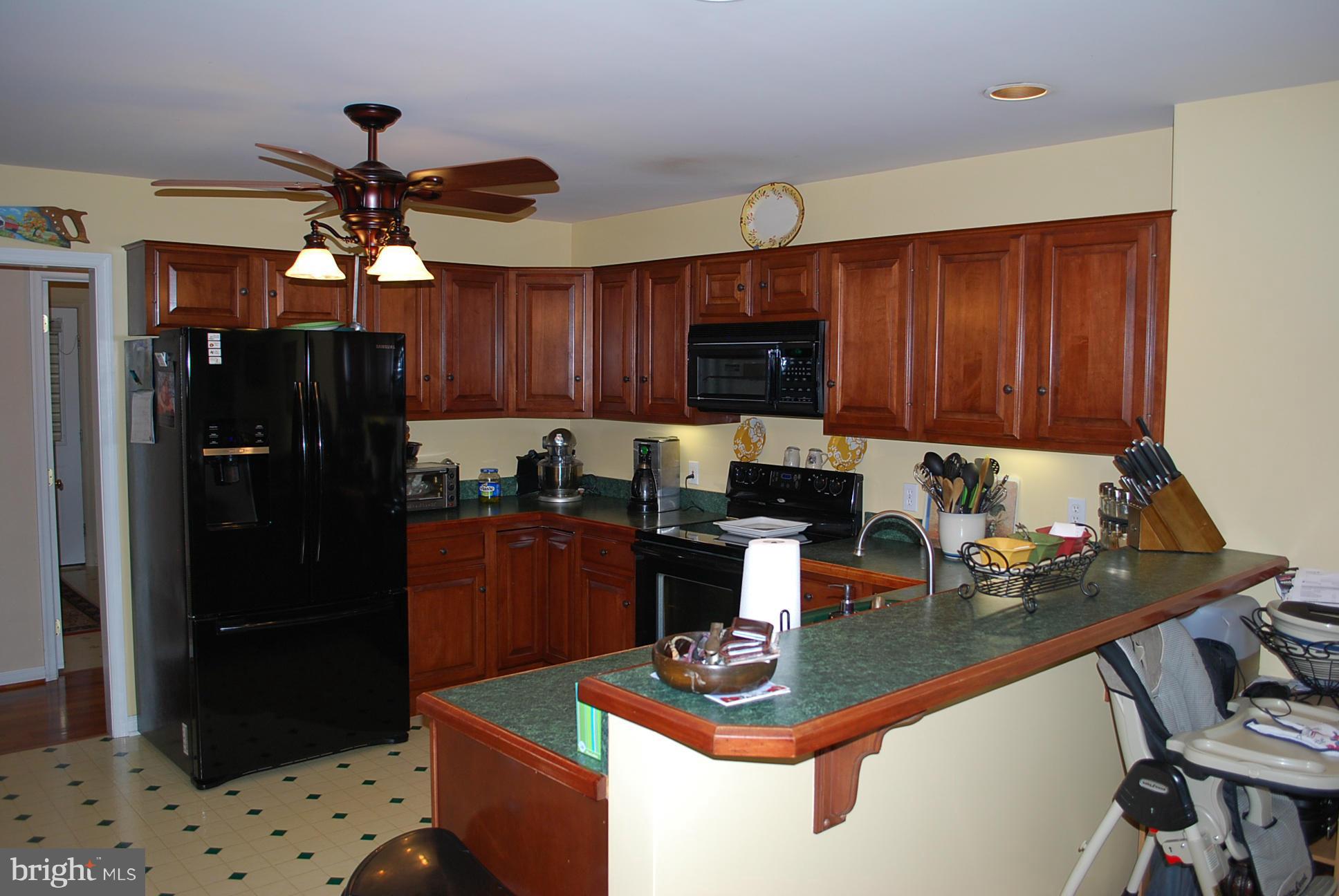 82 Resettlement Road Huntly, VA 22640 - Photo 9 of 21 a kitchen with stainless steel appliances granite countertop a refrigerator a stove a sink dishwasher and a microwave