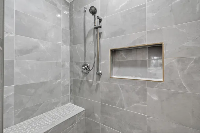 a bathroom with a shower