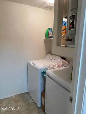 a utility room with a window