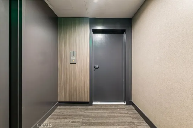 a view of wooden door