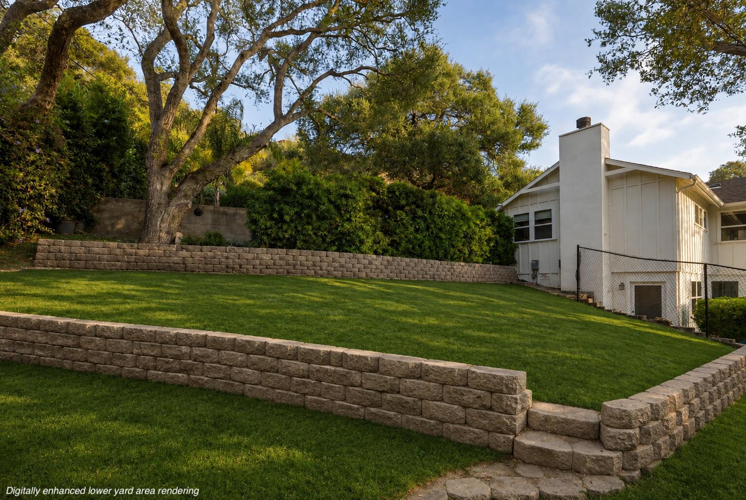 1352 Manitou Road Santa Barbara, CA 93101 - Photo 27 of 32 Digitally enhanced lower yard rendering