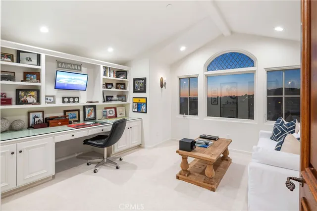 a workspace with furniture