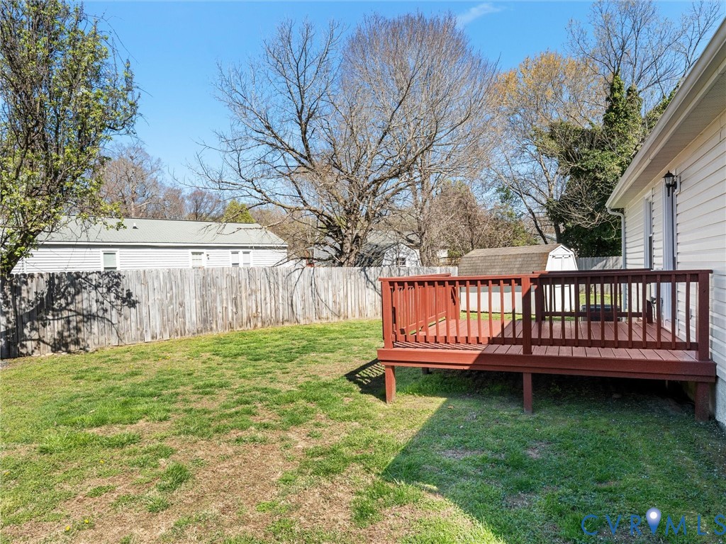 12206 Timber Trail Drive Midlothian, VA 23112 - Photo 31 of 40 a view of a wooden deck and a yard