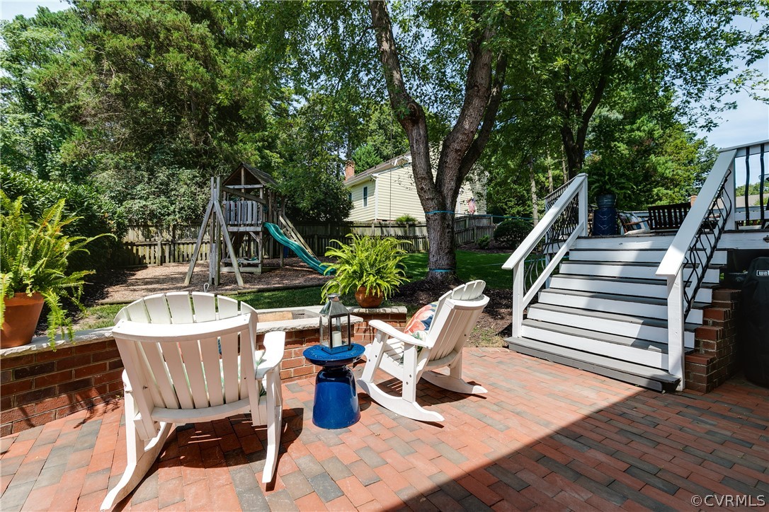 520 Greene Ridge Road Henrico, VA 23229 - Photo 48 of 50 Rear terrace with fire pit