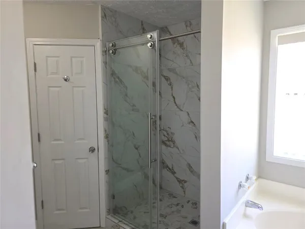 a bathroom with a shower