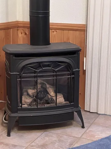 a close view of fireplace