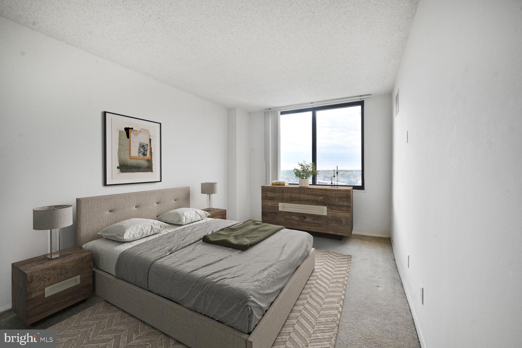 5225 Pooks Hill Road, Unit 1814N Bethesda, MD 20814 - Photo 6 of 31 a bedroom with a bed and a window