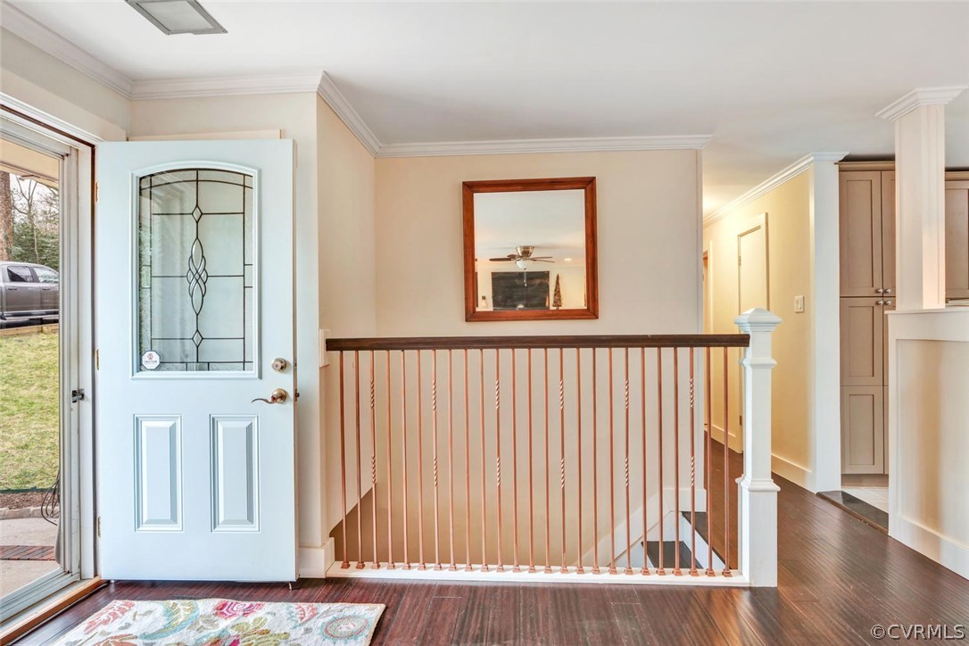 8706 Elm Road Richmond, VA 23235 - Photo 8 of 35 wood floors and renovated staircase to basement