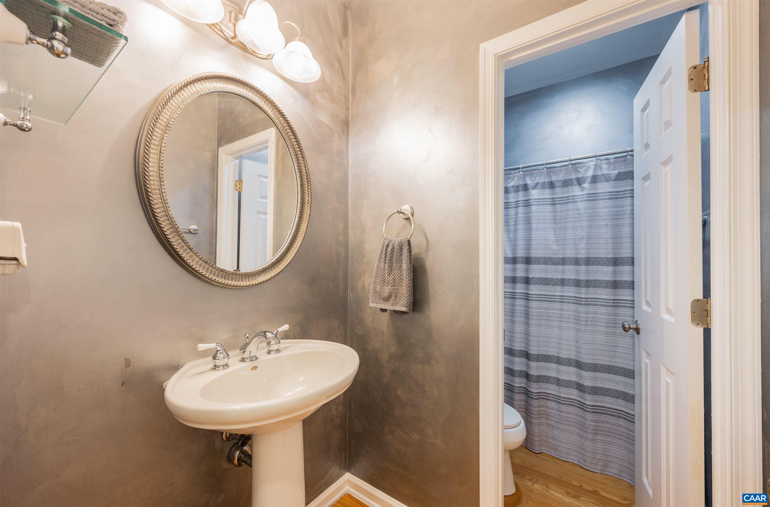 6 Loblolly Road Palmyra, VA 22963 - Photo 21 of 44 a bathroom with a sink a mirror and a shower
