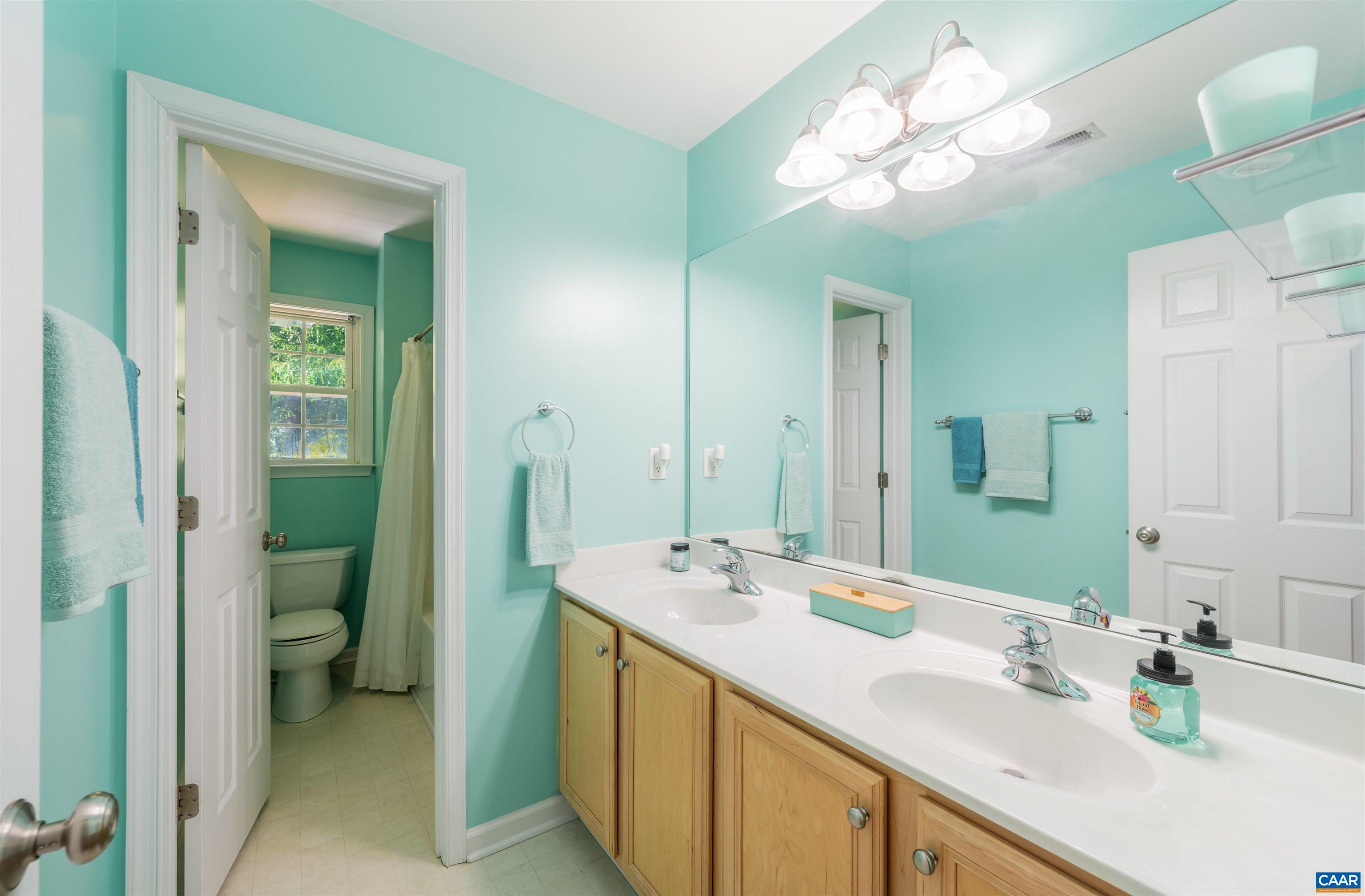 6 Loblolly Road Palmyra, VA 22963 - Photo 31 of 44 a bathroom with a double vanity sink and a mirror