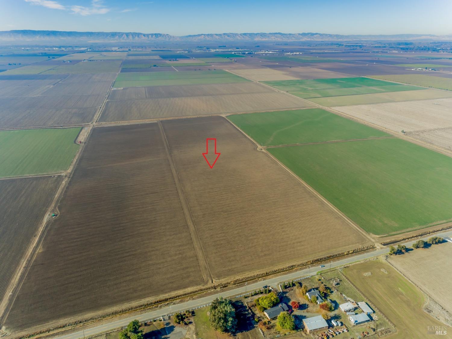 0 Bulkley Road Dixon, CA 95620 - Photo 5 of 7 Aerial looking from the east side (Bulkley Road) to the west (Berryessa foothills).