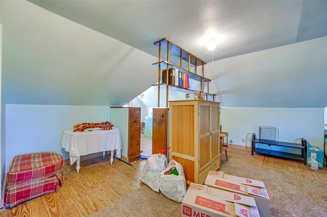 a storage room with gym equipment