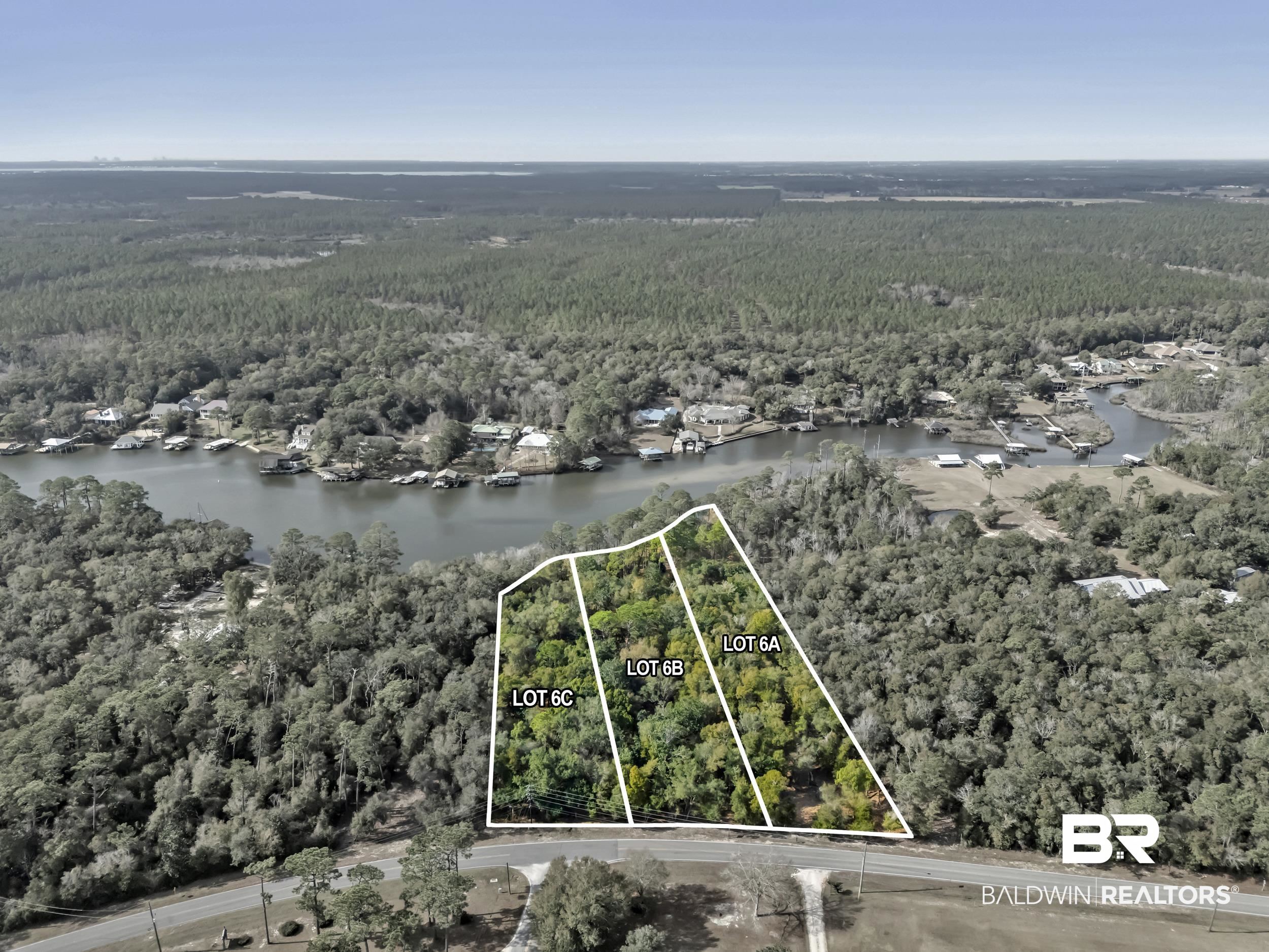 0 County Road 97 Elberta, AL 36530 - Photo 16 of 29 Aerial overview of property's location featuring a forest and property boundaries highlighted