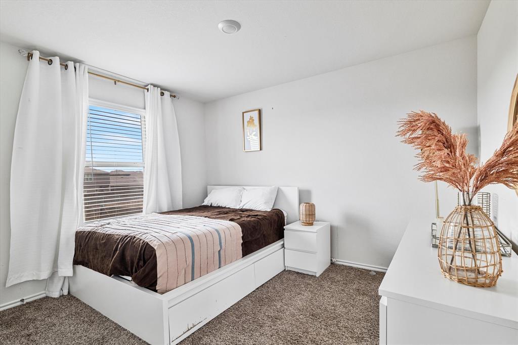 1231 Delmita Drive Forney, TX 75126 - Photo 32 of 38 a bedroom with a bed and a potted plant