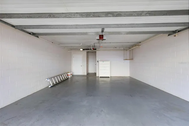a view of a garage