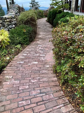 a pathway with a yard