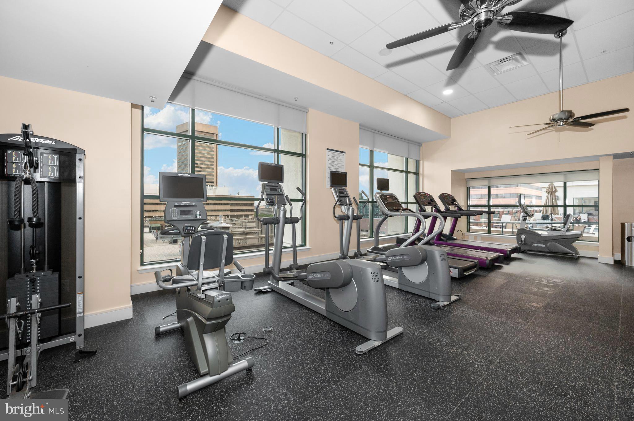 414 Water Street, Unit 2805 Baltimore, MD 21202 - Photo 22 of 24 a view of a room with gym equipment
