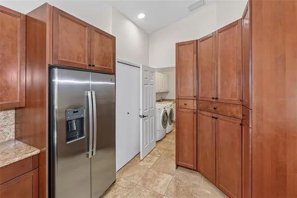 a view of a backyard with a small pool