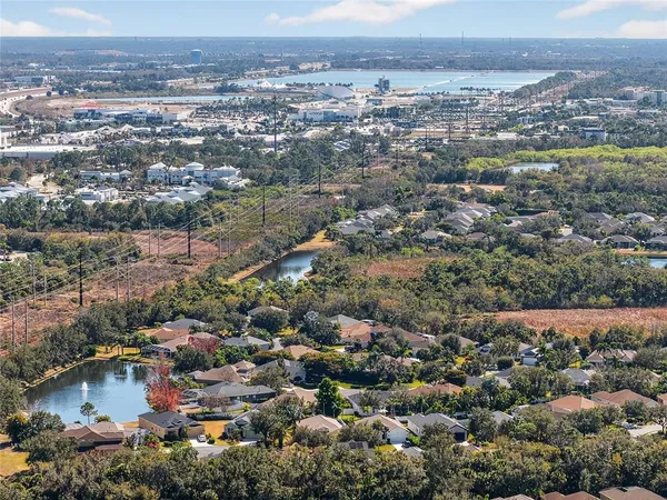 an aerial view of a city with lots of residential buildings