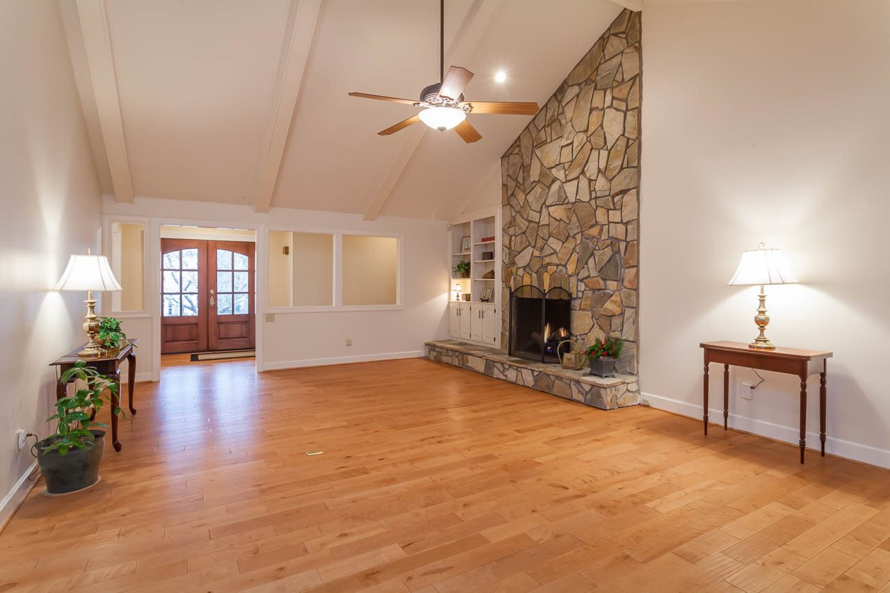 6909 Valley Ridge Court Raleigh, NC 27615 - Photo 5 of 25 Another view of the Living Room and the Gleaming, Hand-Scraped Maple Floors Living Room