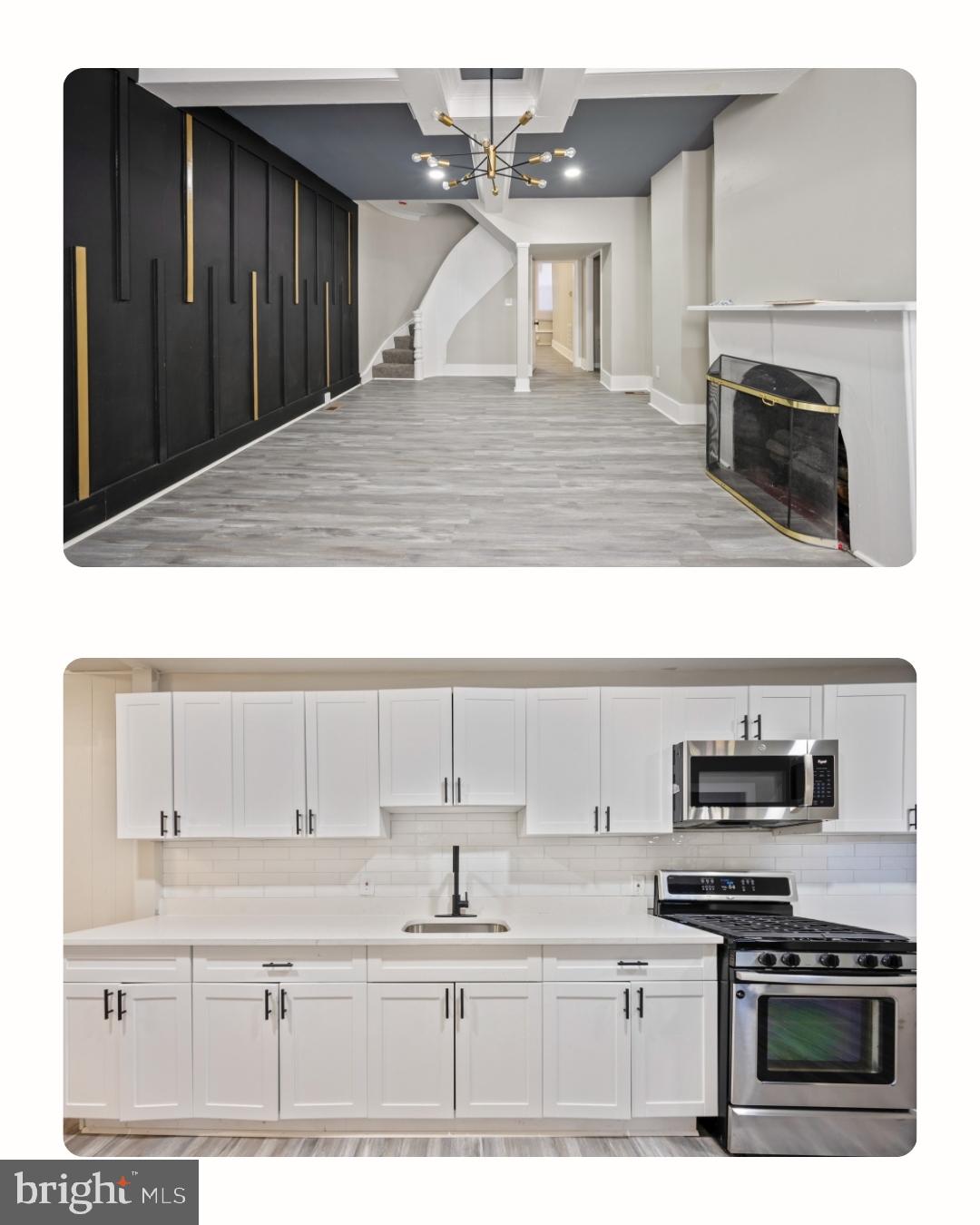 1038 Brantley Avenue Baltimore, MD 21217 - Photo 13 of 38 a kitchen with stainless steel appliances a stove a sink and a microwave