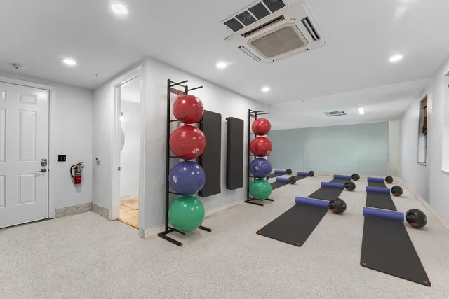 a living room with furniture