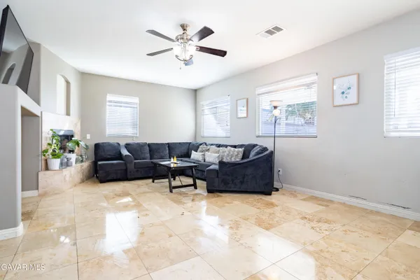 a living room with furniture