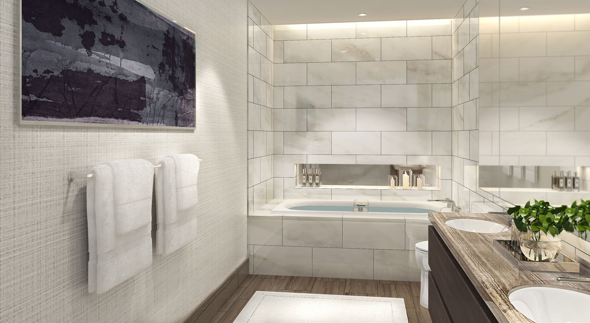 363 East Wacker Drive, Unit 5002 Chicago, IL 60601 - Photo 4 of 19 a bathroom with a sink a toilet and shower