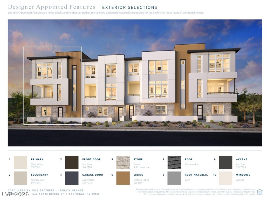 647 Agate Bridge Street Las Vegas, NV 89138 - Photo 2 of 10 Exterior Color Scheme and Grande Elevation