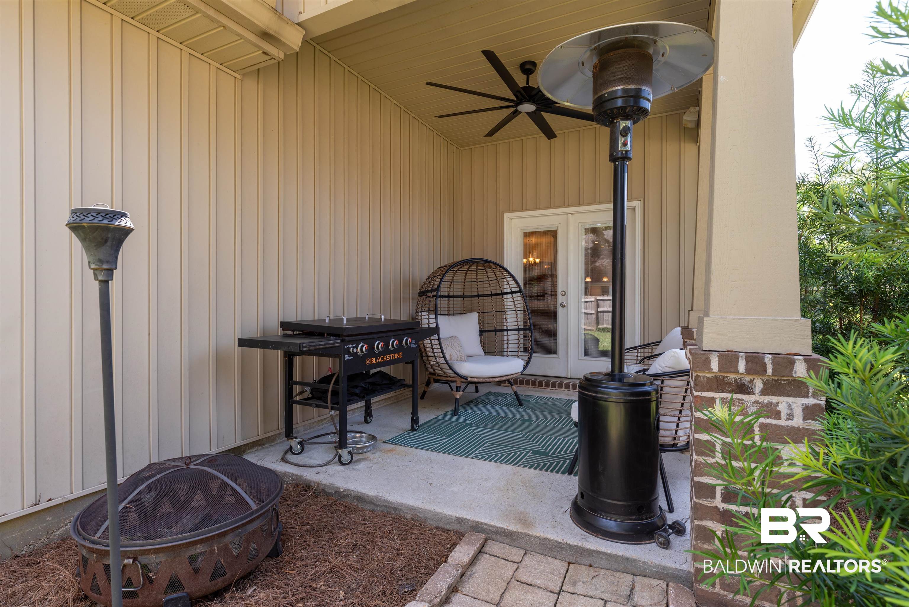 965 Henckley Avenue Mobile, AL 36609 - Photo 25 of 30 View of patio featuring ceiling fan and french doors