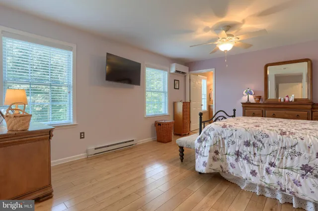 a bathroom with a shower curtain and a toilet